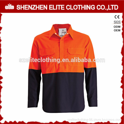 custom australia two tone reflective safety mechanic shirt for men
